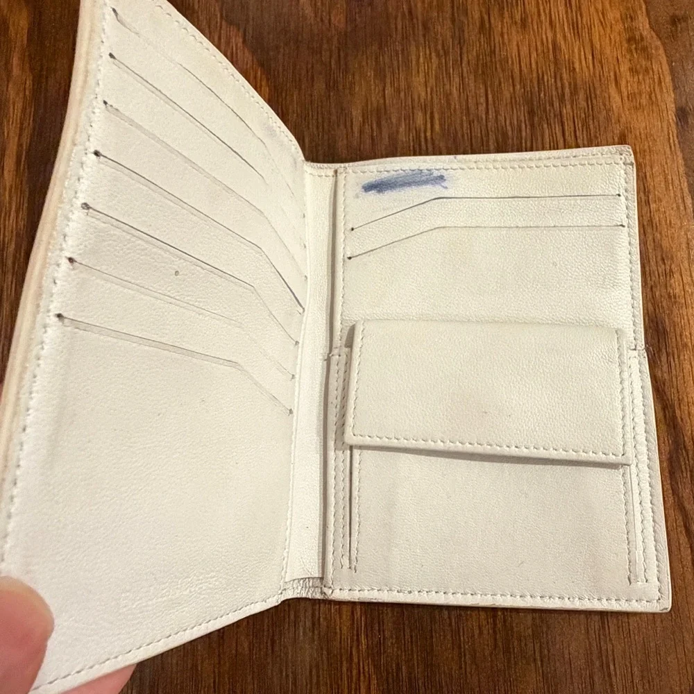 Balenciaga Cream Leather Wallet